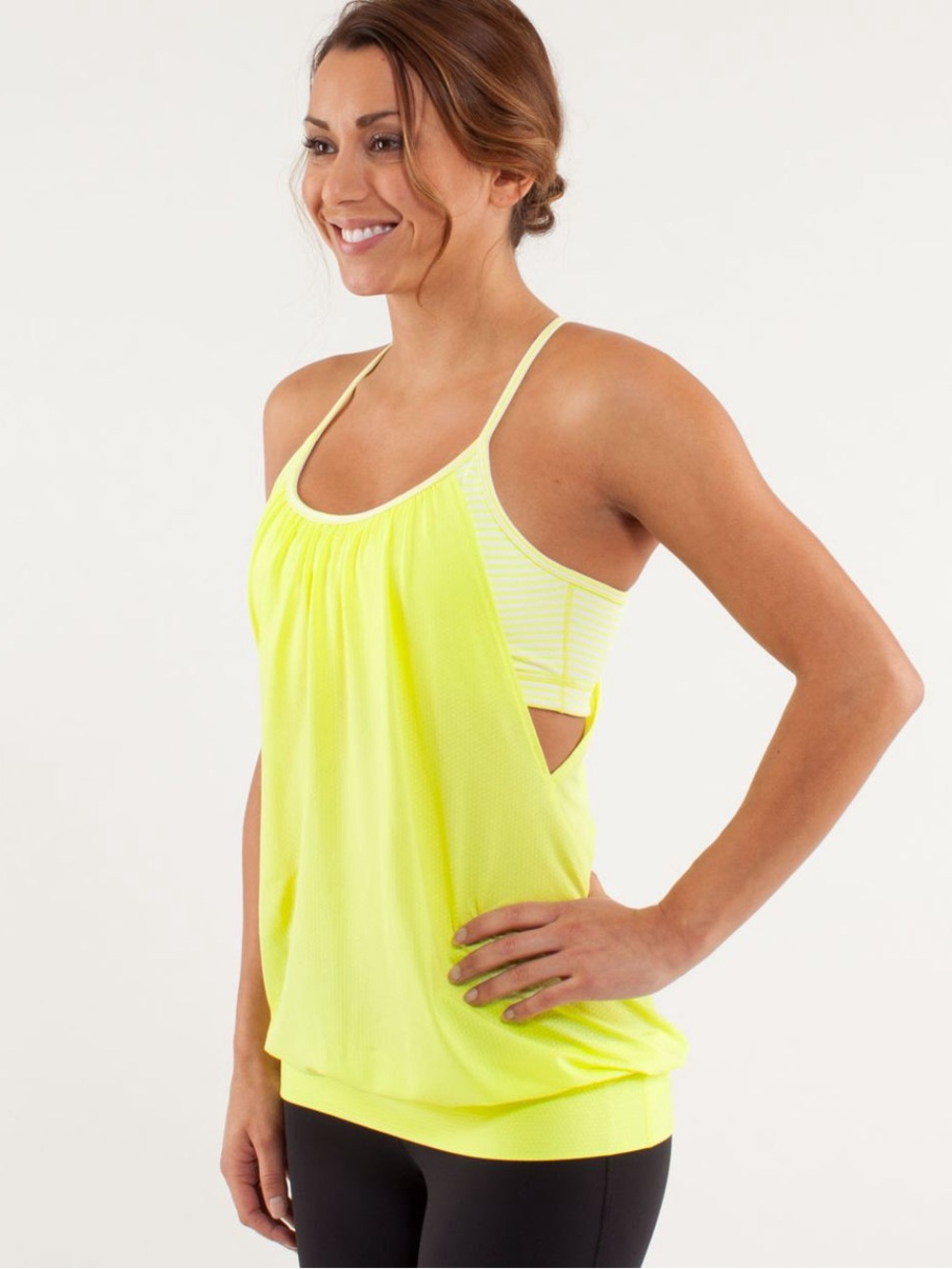 Lululemon no limit yellow Green Racerback flowy tank size 4